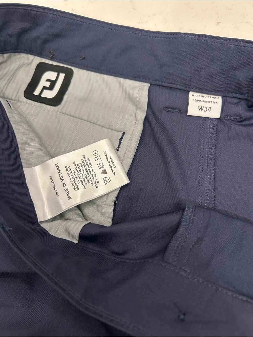FootJoy Shorts 34 Men’s Pace Golf Navy Blue Performance 9” Inseam 26865 - Picture 8 of 13